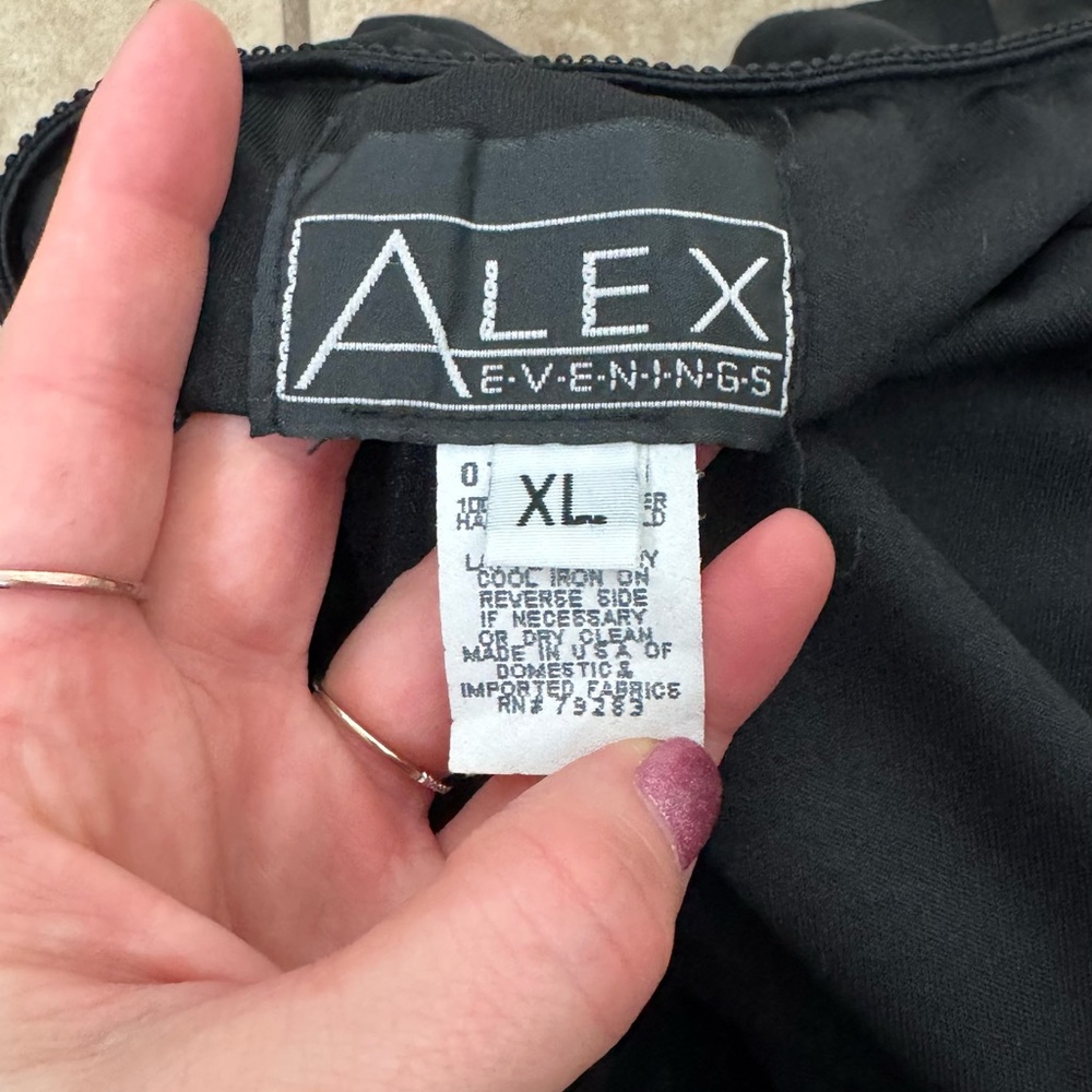 Vintage Alex Evenings Black Midi A-Line Skirt - Picture 2 of 10